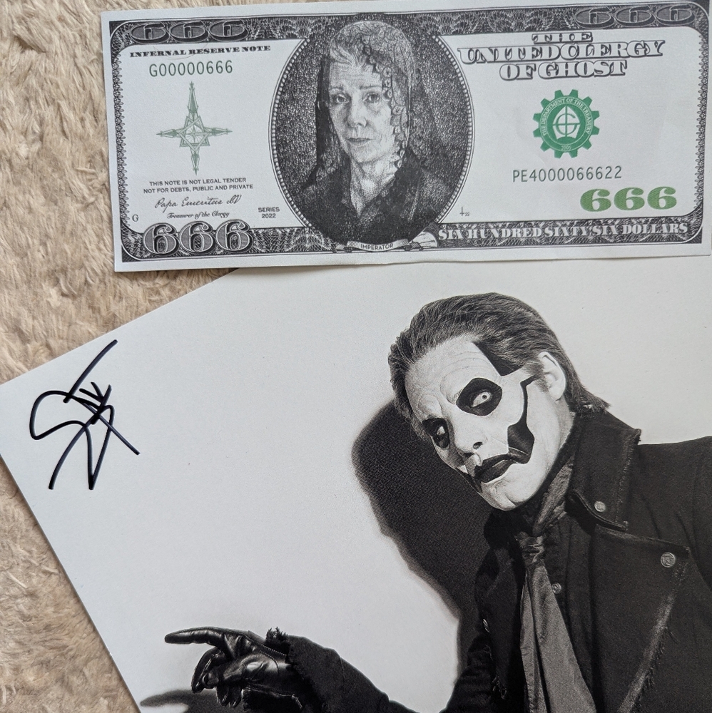 Ghost Band Autographed Poster Cardinal Copia Papa Tobias Forge + Bill - Picture 3 of 6